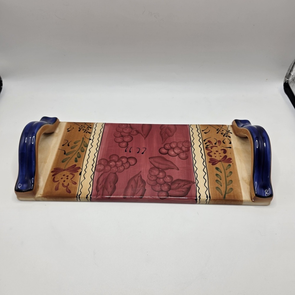 Ambiance Romance Nanette Vacher Handled‎ Cheese Tray 14" Rectangular Platter